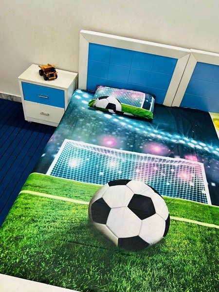 Basket Ball Character Kids Bed Sheet