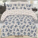 Beautiful Flower Printed Bed Sheet With 2 Pillow Covers N