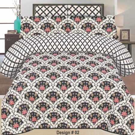 Beautiful Printed Bed Sheet With 2 Pillow Covers N