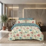 Blue Blossom floral Printed Bed Sheet With 2 Pillow Covers N