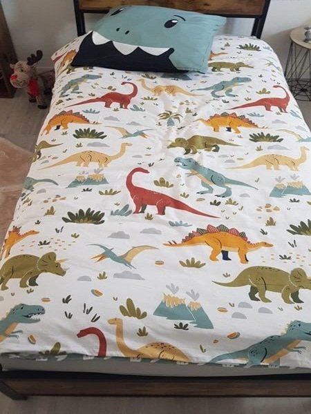 Dinosaur Character Kids Bed Sheet