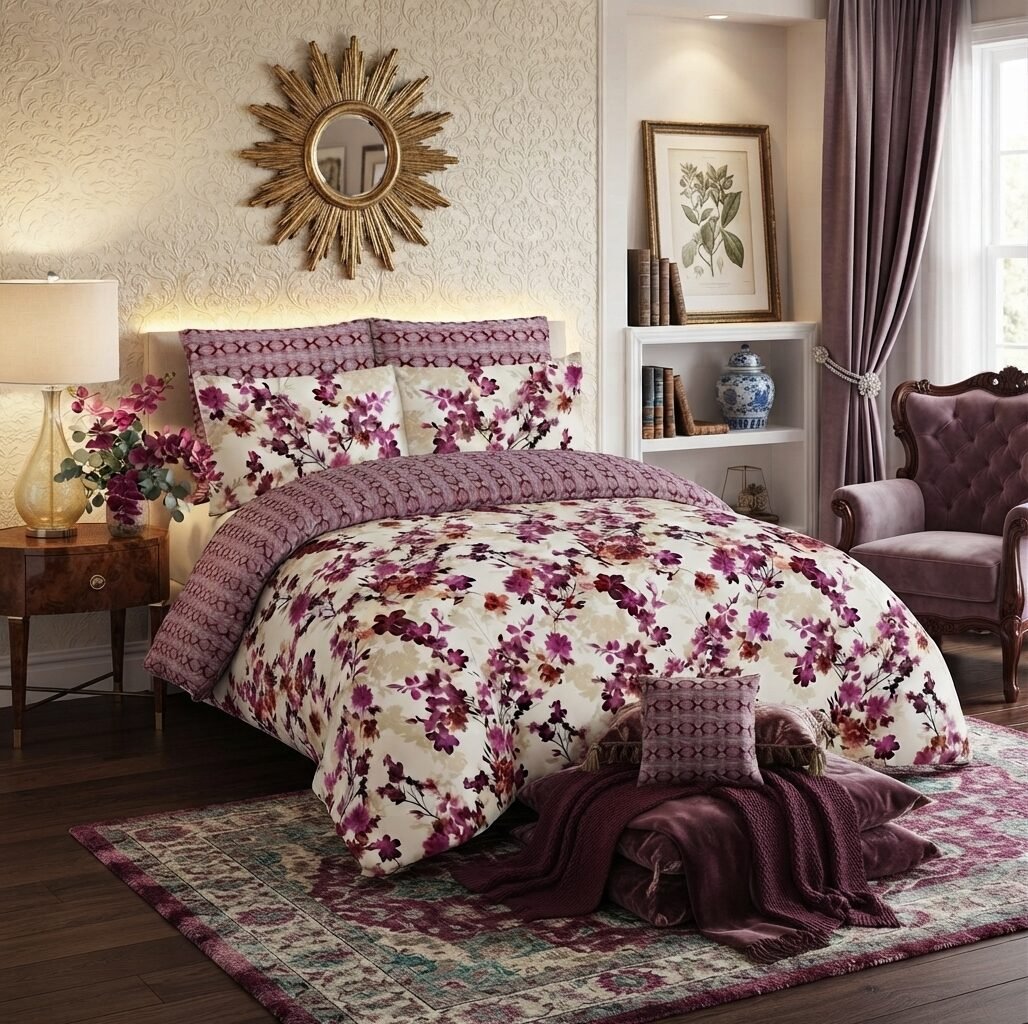 Floral Print Cotton Bed Sheet Set Floral Print Cotton Bed Sheet Set
