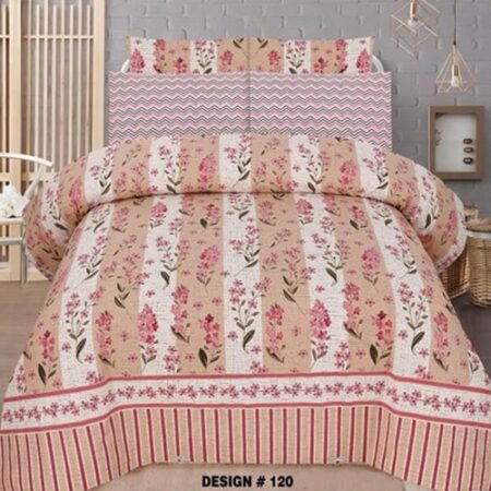 Flower Printed Bed Sheet With 2 Pillow Covers
