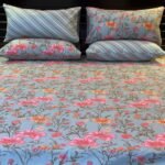 Flower Printed Bed Sheet With 2 Pillow Covers