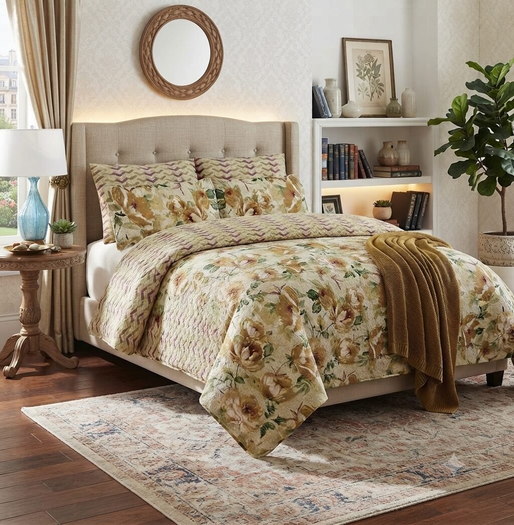 Flower Printed Bed Sheet Flower Printed Bed Sheet