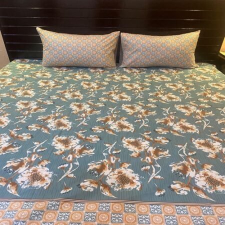 Flowers Printed Bed Sheet With 2 Pillow Covers
