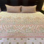 Pink Printed Bed Sheet With 2 Pillow Covers