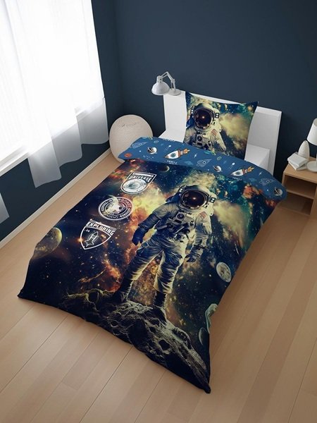 Space Ship Character Kids Bed Sheet