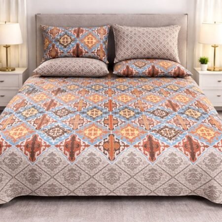 Beautiful Printed Bed Sheet With 2 Pillow Covers