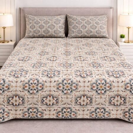 Beautiful Printed Bed Sheet With 2 Pillow Covers