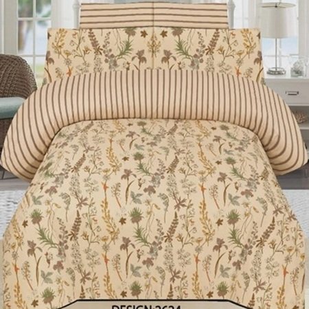 Beautiful Design Printed Bed Sheet With 2 Pillow Covers