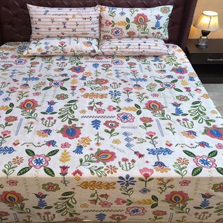 Beautiful Printed Bed Sheet With 2 Pillow Covers