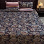 Blue Printed Bed Sheet With 2 Pillow Covers