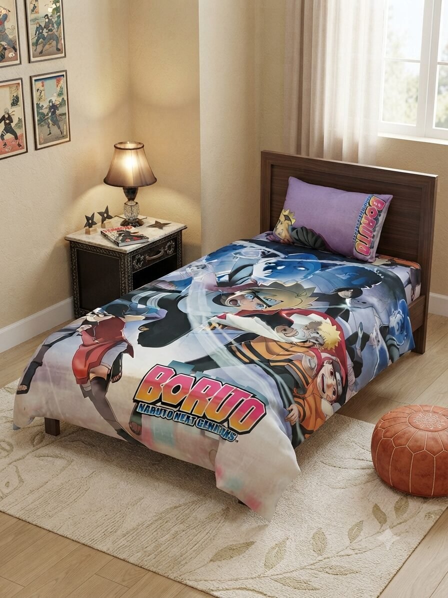 Boruto Character Kids Bed Sheet Boruto Character Kids Bed Sheet