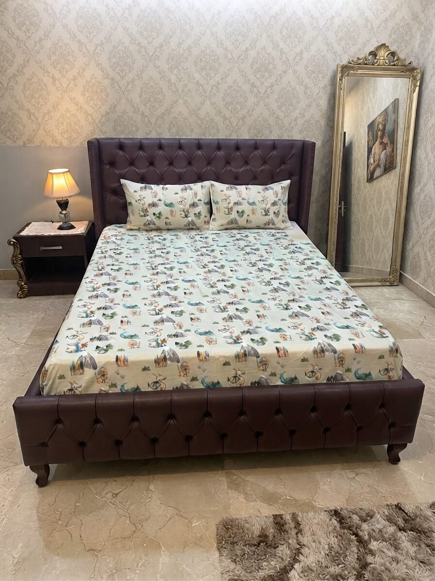 Dinosaur Character Kids Bed Sheet Dinosaur Character Kids Bed Sheet