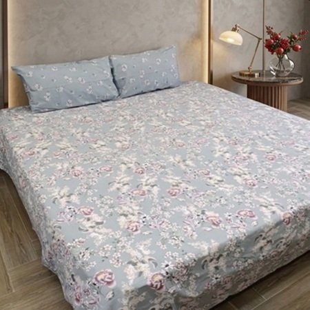 Flower Printed Bed Sheet With 2 Pillow Covers