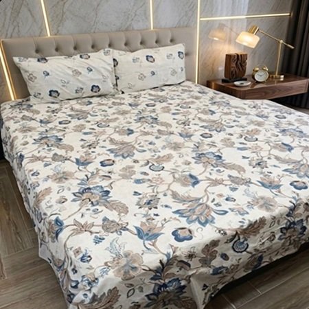 Flowers Printed Bed Sheet With 2 Pillow Covers