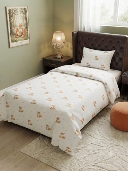 Fox Character Kids Bed Sheet