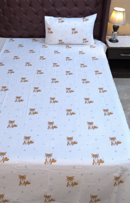 Fox Character Kids Bed Sheet