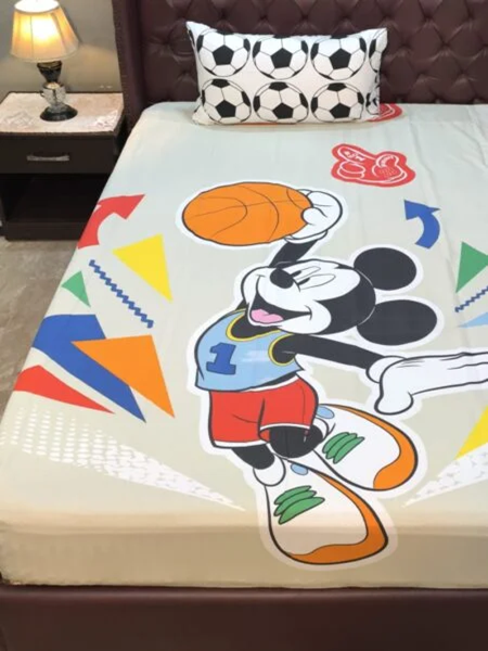 Mickey Mouse Character Kids Bed Sheet