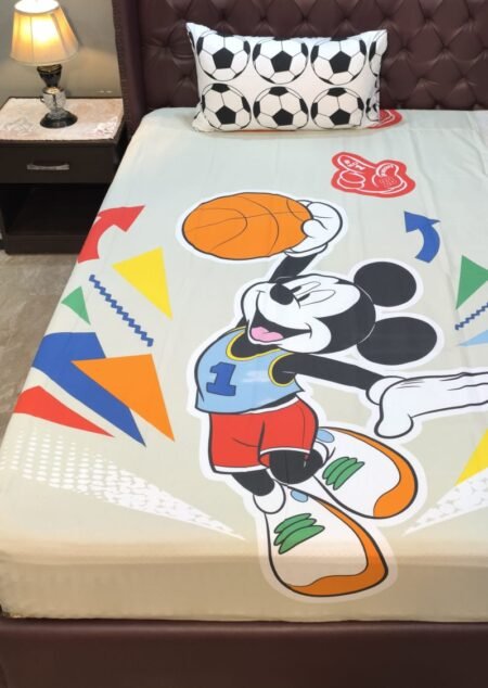 Mickey Mouse Character Kids Bed Sheet