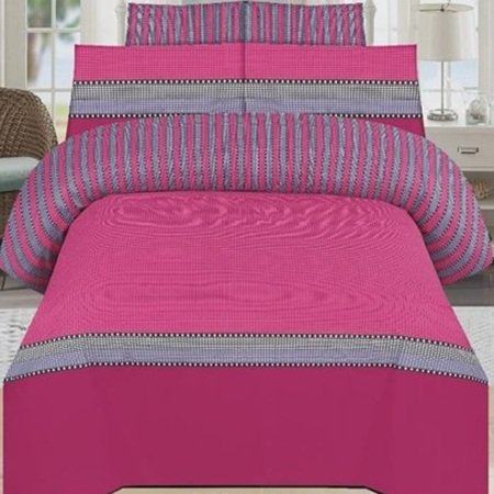 Pink Printed Bed Sheet With 2 Pillow Covers