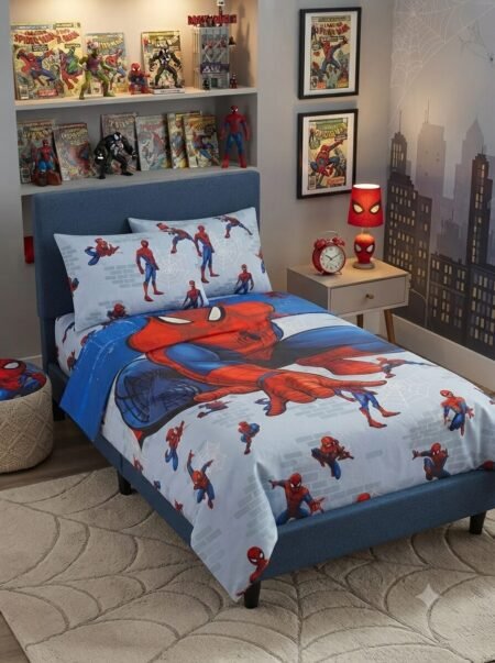 Premium Soft Spider-Man Action Kids Bed Sheet Set - Durable & Comfortable