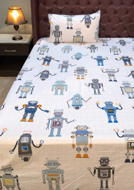Robot Character Kids Bed Sheet