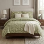 Sage Green Botanical Print Bedding Set