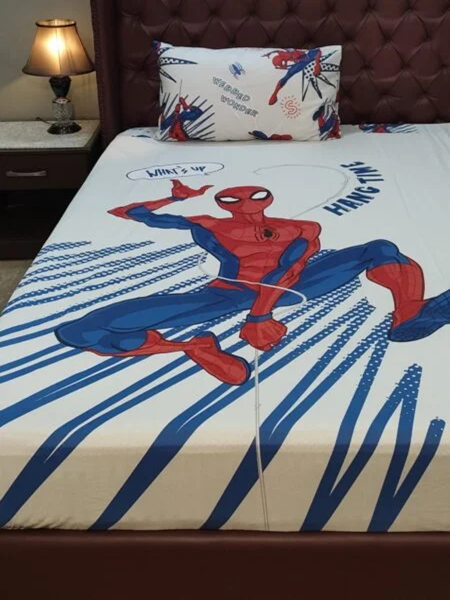 Spider Man Character Kids Bed Sheet
