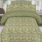 Green Printed Bed Sheet With 2 Pillow Covers
