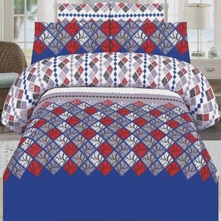 Blue Printed Bed Sheet With 2 Pillow Covers