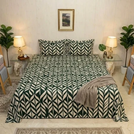Minimalist Monochrome Leaf Bedding Set