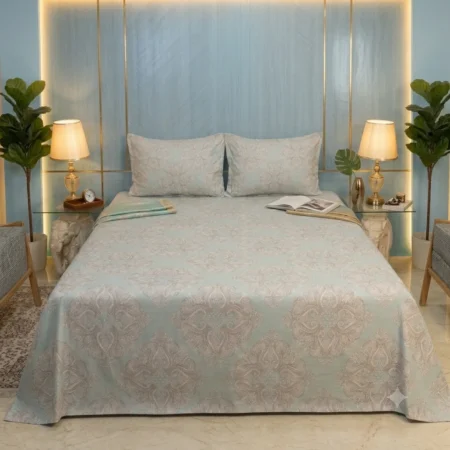 Premium Mint Damask Luxury Bedding Set B