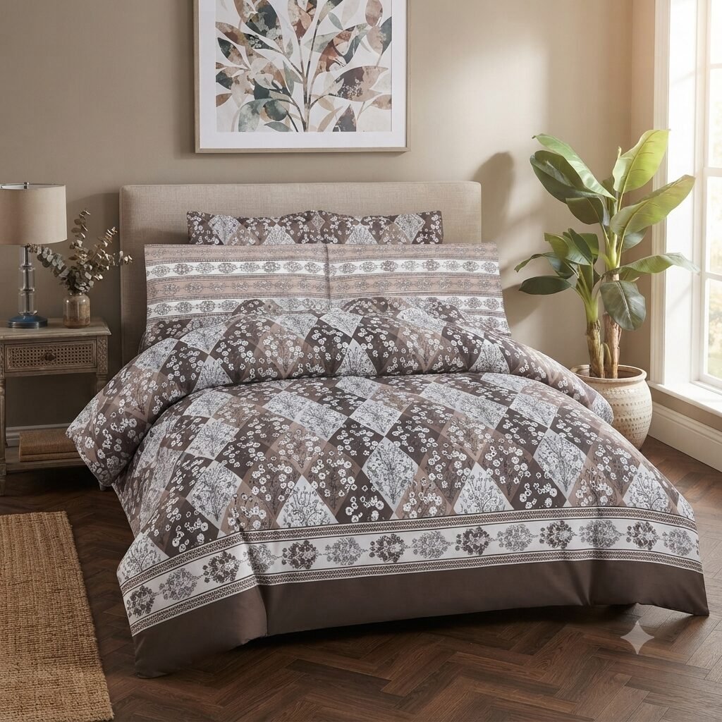 Chic Brown & White Bedding Set Chic Brown & White Bedding Set