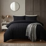 Deep Black Palin Sheet with 2 Pillows Z Design