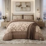 Elegant Chocolate Bloom Bed Sheet