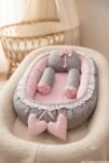 Grey White Stars Design Baby Nest – 5 PCS