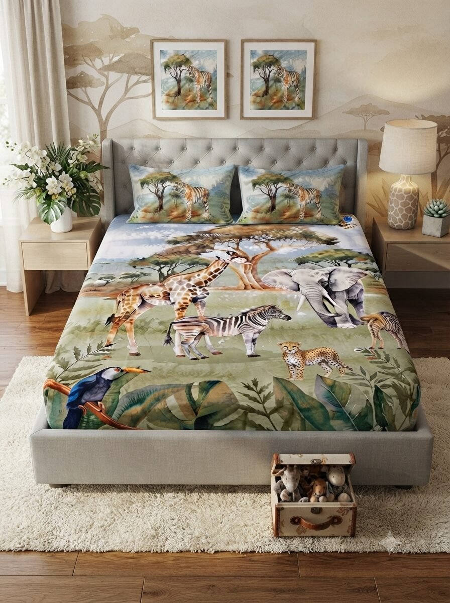 Kids Wild Safari Adventure Bed Set Kids Wild Safari Adventure Bed Set