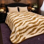 Premium Luxury Plush Blanket – Golden Zebra