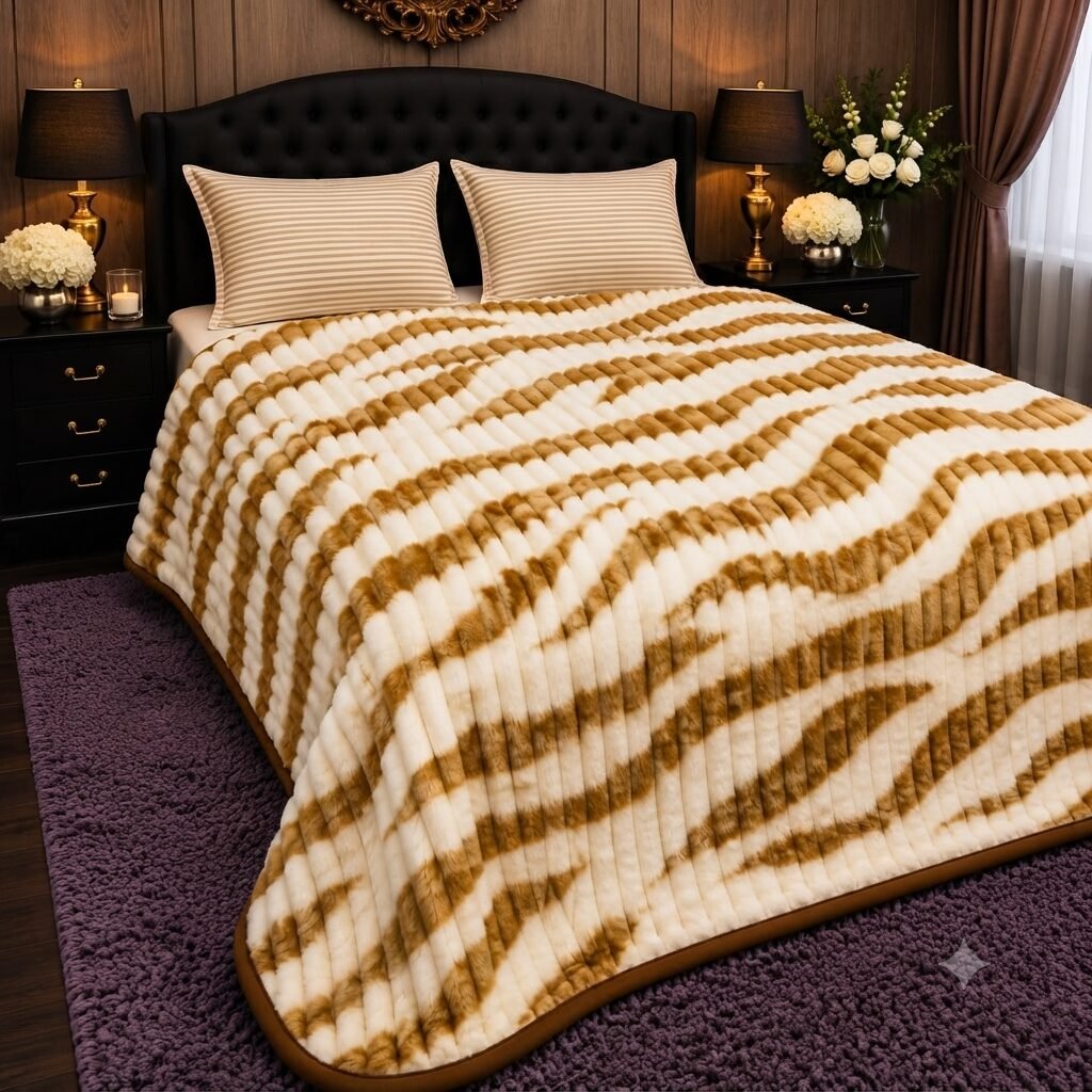 Premium Luxury Plush Blanket – Golden Zebra Premium Luxury Plush Blanket – Golden Zebra