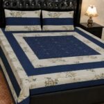 Printed Patchwork Embroidered Bed Sheet GN Design (19)