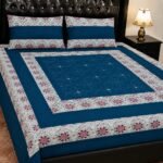 Printed Patchwork Embroidered Bed Sheet GN Design (2)