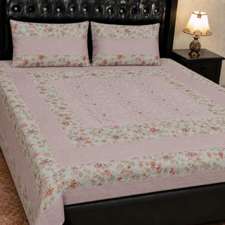 Printed Patchwork Embroidered Bed Sheet GN Design