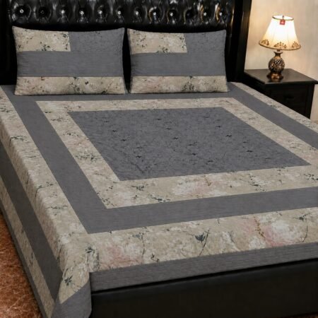 Printed Patchwork Embroidered Bed Sheet GN Design