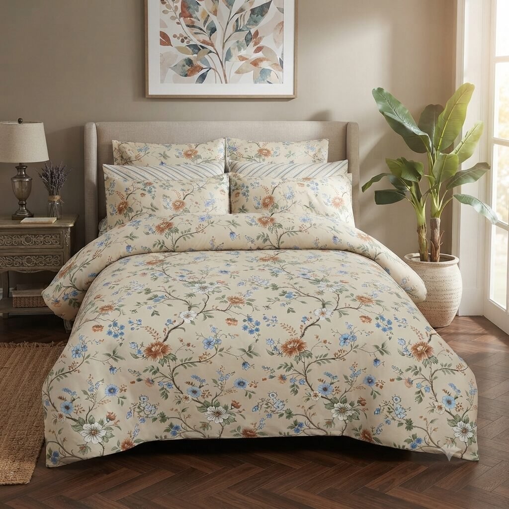 Soft Earthy Floral Bedding Set Soft Earthy Floral Bedding Set