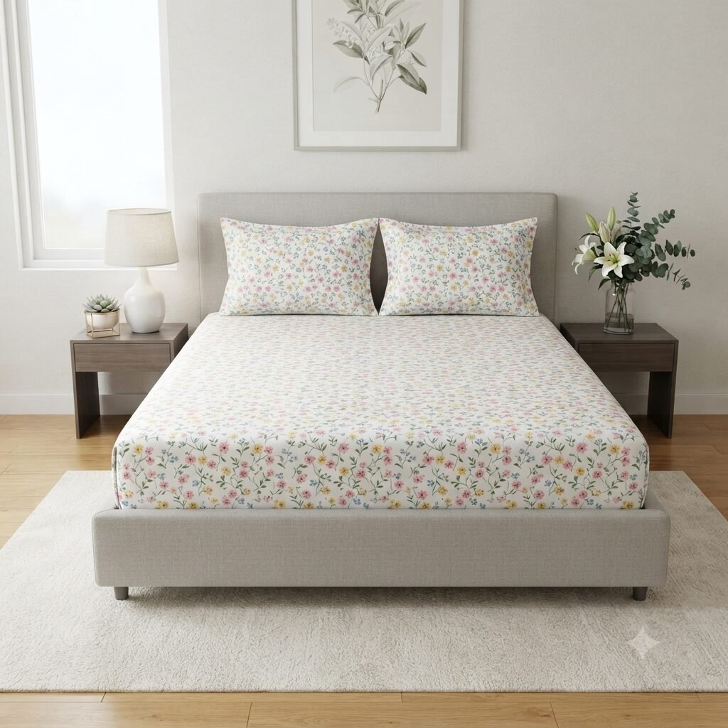 Spring Meadow Floral Bed Sheet Spring Meadow Floral Bed Sheet