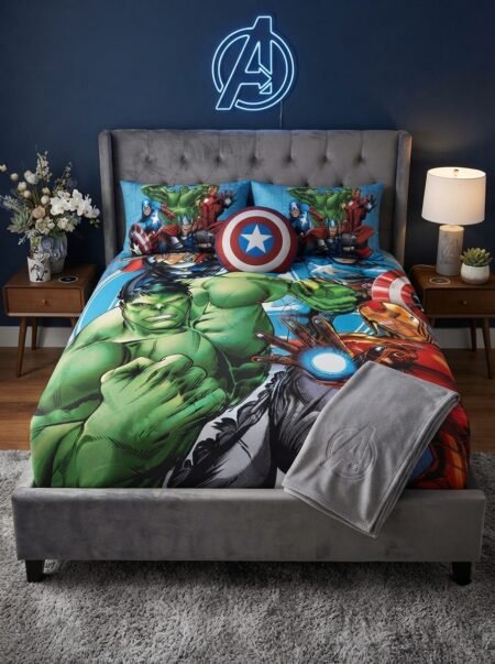Ultimate Kids Superhero Print Bed Set