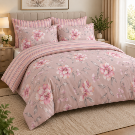 Blush Blossom Floral Luxury Bed Sheet Set