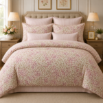 Elegant Blush Floral Printed Bedsheet